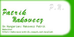 patrik makovecz business card